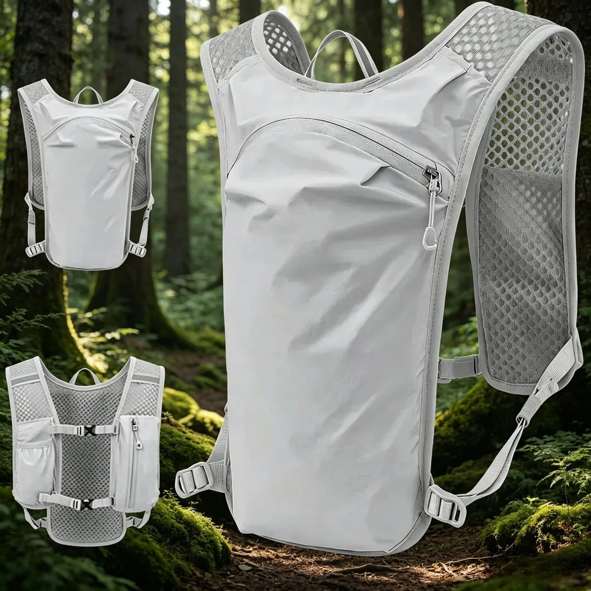 Gilet Idratazione Sportivo, Zaino da Corsa Leggero e Traspirante, per Escursionismo e Ciclismo, con Tasca Porta Telefono