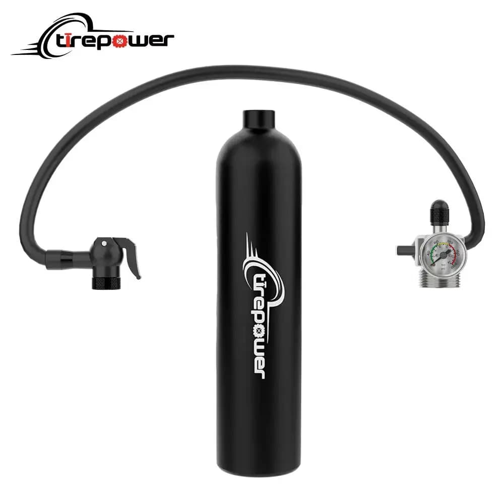 200PSI MTB Road Gonfiatore Pneumatico Bottiglia d'aria Pneumatico Booster con valvola Cilindro del gas Manometro trasparente per bici Vuoto Tubeless Pneumatico