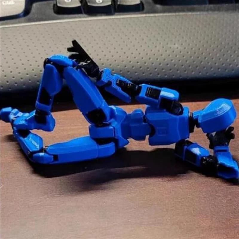 YSUN-2X Robot Action Figure, stampato in 3D con articolazione completa per l'animazione Stop Motion Blue