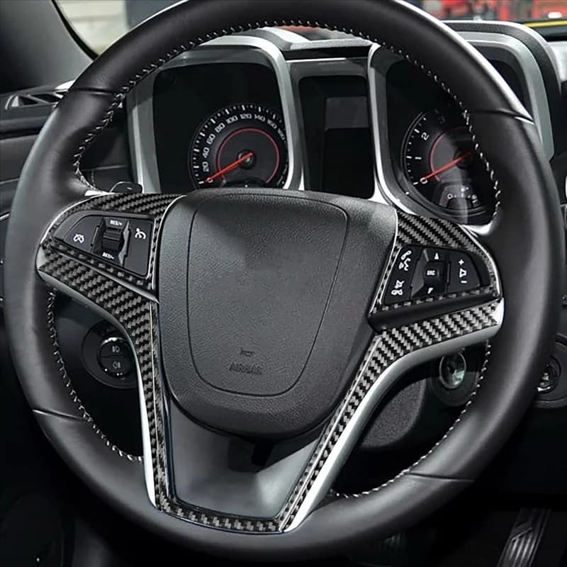 Interior accessories for car steering button cover Camaro 2012-2015 carbon fiber