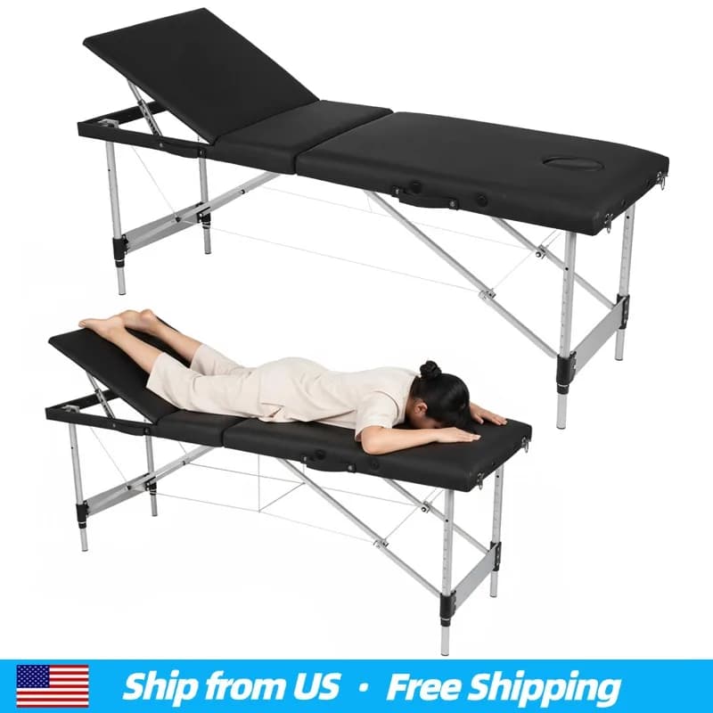 Professional Portable Massage Cot, Luxurious and Comfortable, Supports up to 500 kg, Foot Massage Folders and Viso Treatments