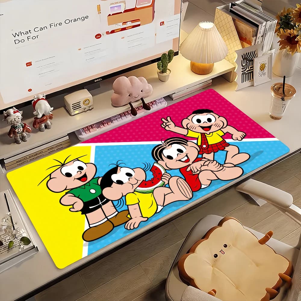 Tappetino per mouse Cartoon T-Turma da M-Monica-S, antiscivolo in gomma, per gamer, tappetino per computer, decorazione, tappetino da scrivania, per laptop, ufficio, grande