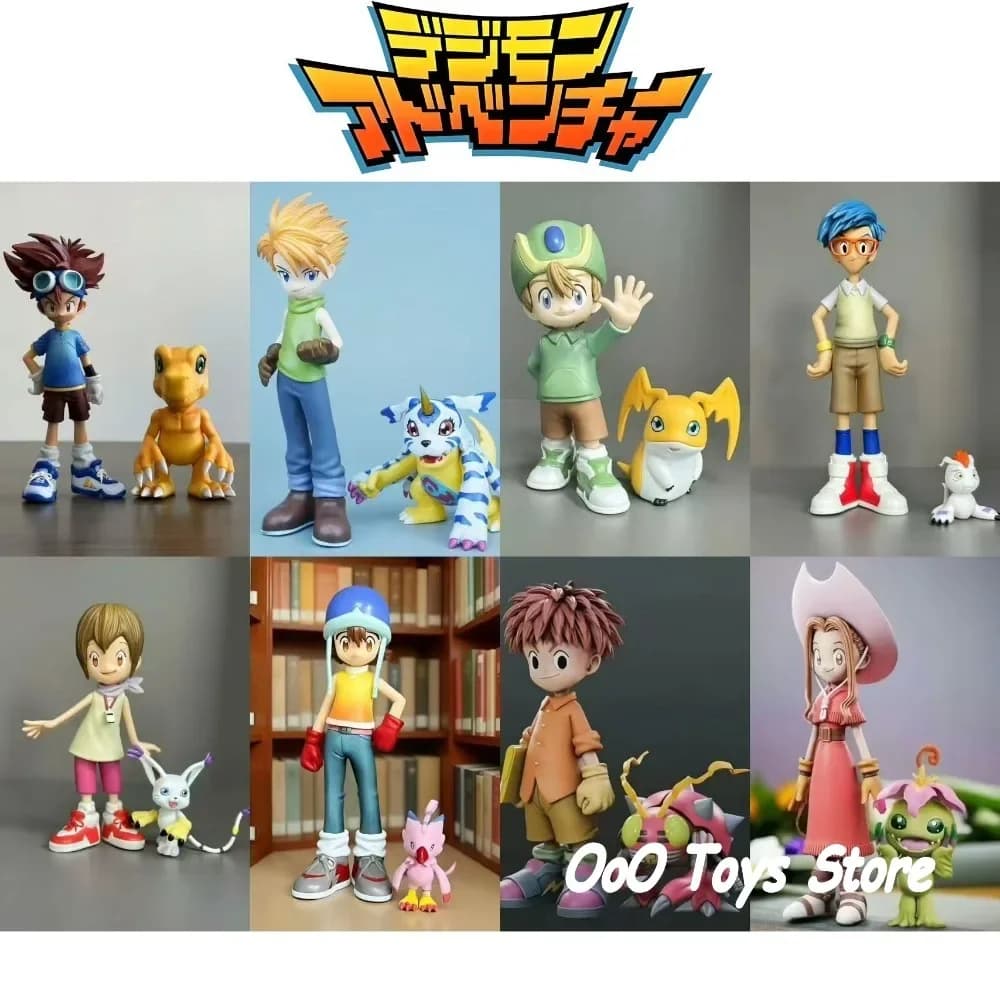 Anime Digimon Adventure Figure Otto personaggi principali Action Figure Collezione di statue in PVC Modello Giocattoli Regali 5-16 cm