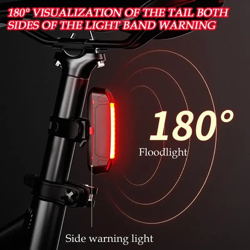 Fanale posteriore per ciclismo Evidenzia esterno Ricarica USB Fanale posteriore di sicurezza per ciclismo intelligente impermeabile a LED da montagna
