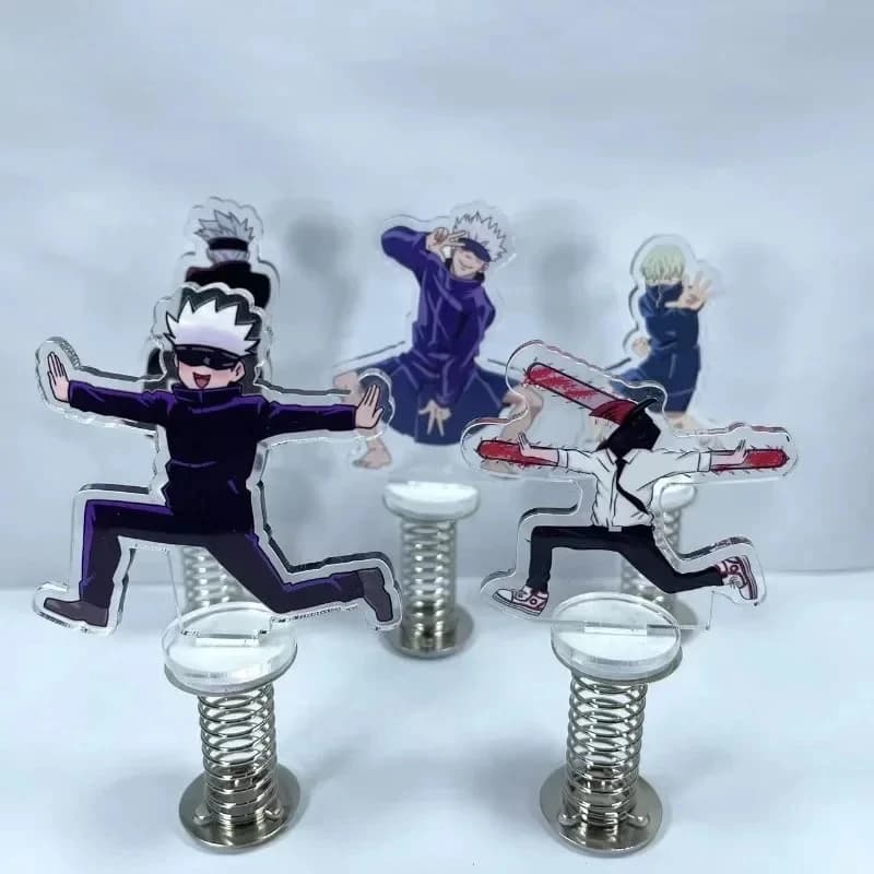 10cm Anime Jujutsu Kaisen Acrylic Figure Spring Shaking Head Toys Satoru Gojo Desk Car Decoration Collection Birthday Gift Toy