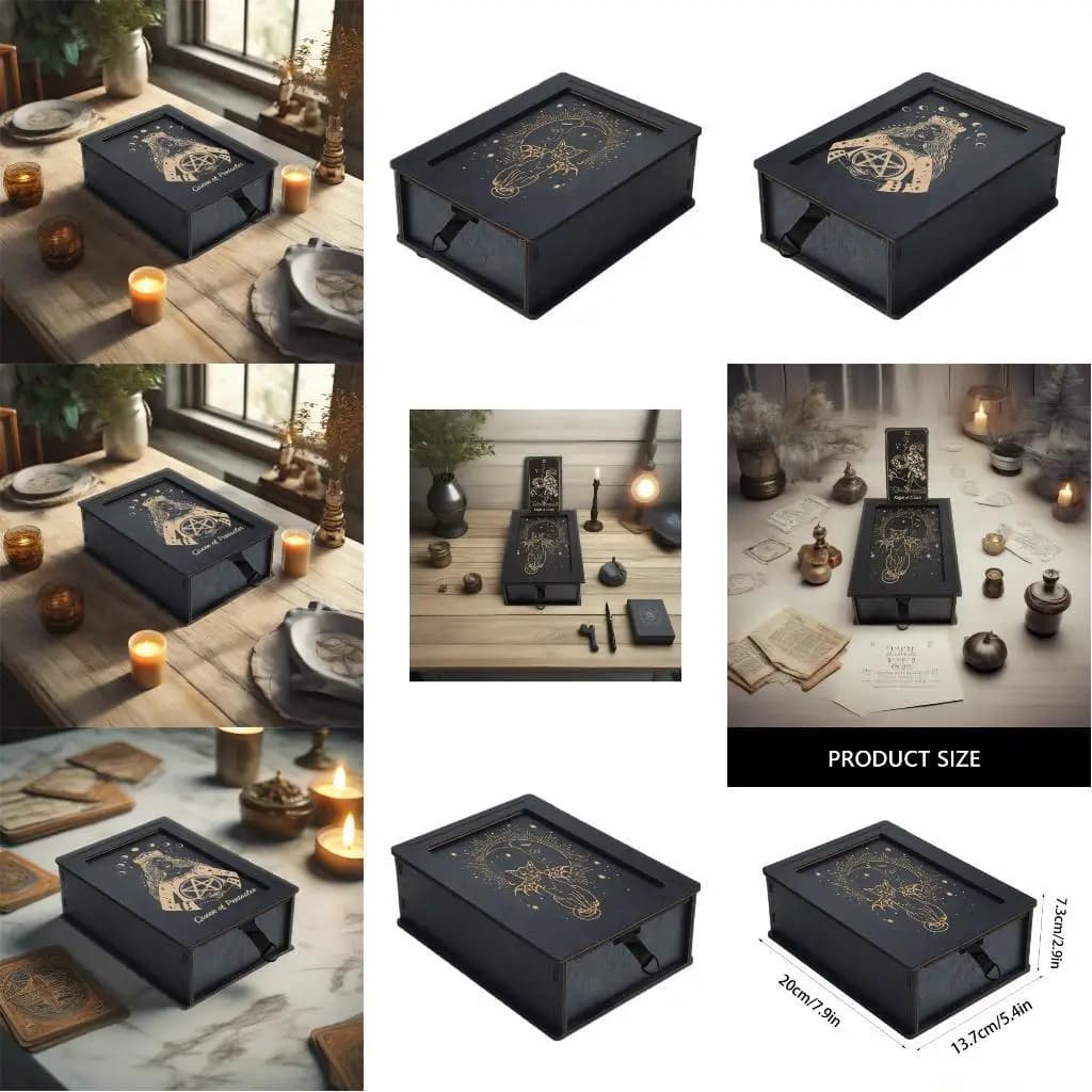 31BE Scatola porta carte Tarocchi Custodia regalo Scatola porta bigiotteria piccola Scatola portaoggetti per divinazione