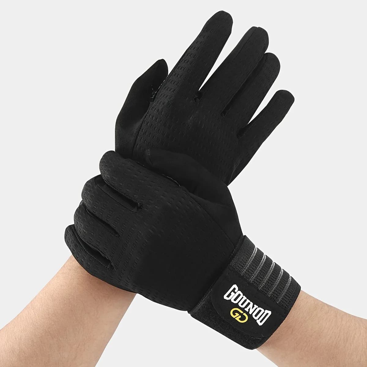 1 Pair Men and Women Fitness Glove, Black, Universal, Half Finger, Breathable, Polyester (Polyester Fiber), Knit Fabric, with Bu