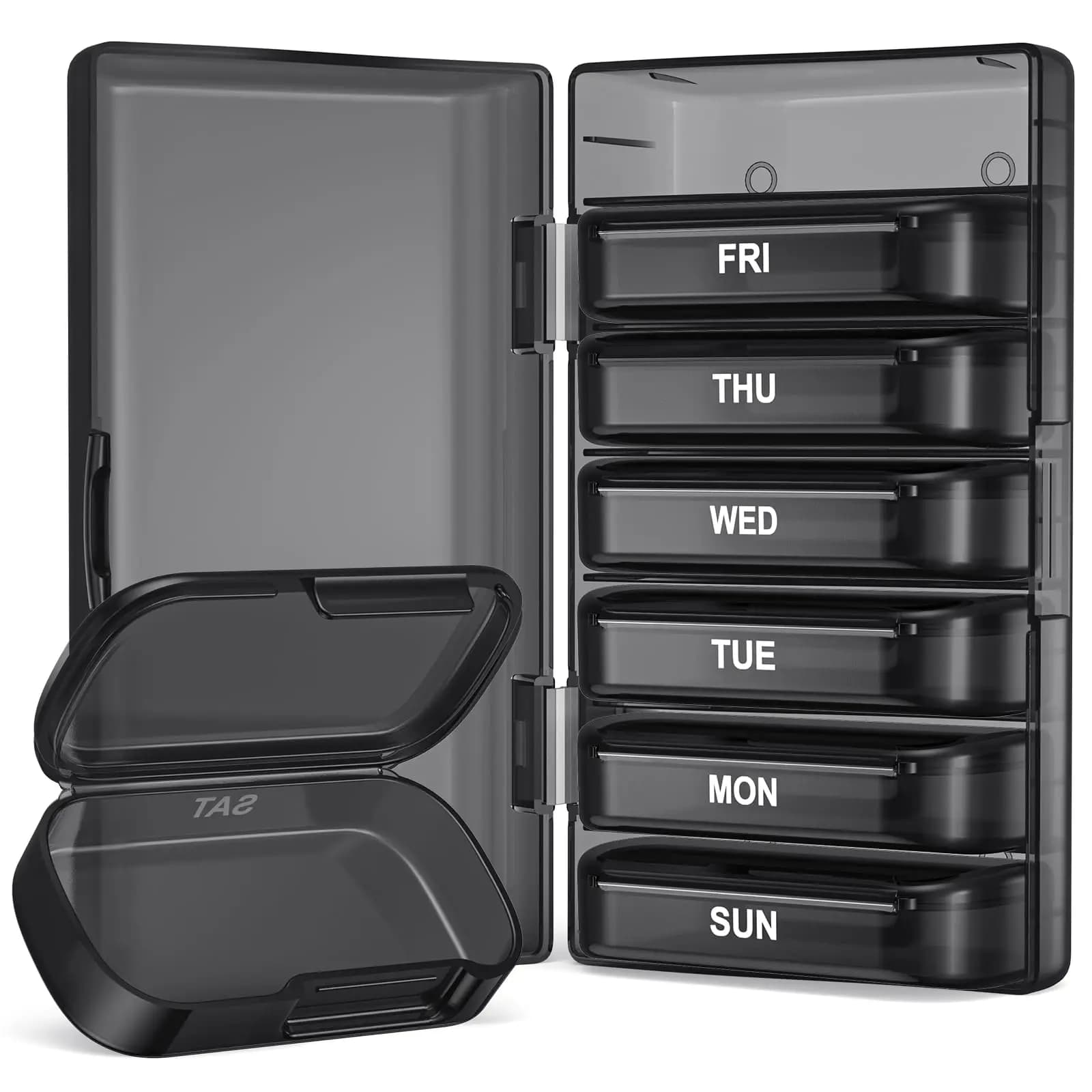 Weekly Pill Organizer 2 Times a Day One-Side Opening for Easy to Use Travel Pill Case for Vitamins Medication Privacy Protection