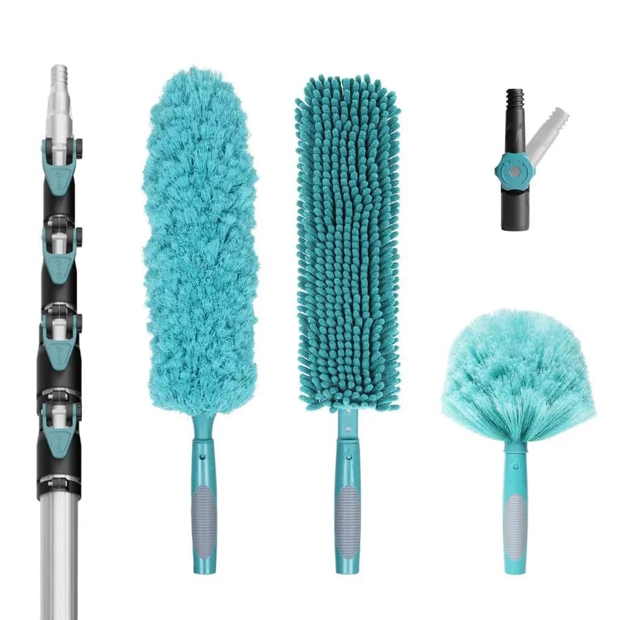 Kit per spolverino HighReach con palo allungabile da 624 piedi Kit per pulizia spolverino per soffitto alto con palo telescopico, spolverino per ragnatela, Chenil