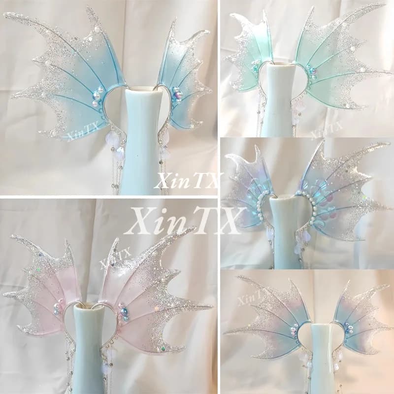 Siren ear shaped clip earrings, soft PU, handmade, for dance, fantasy decoration, cosplay 2026