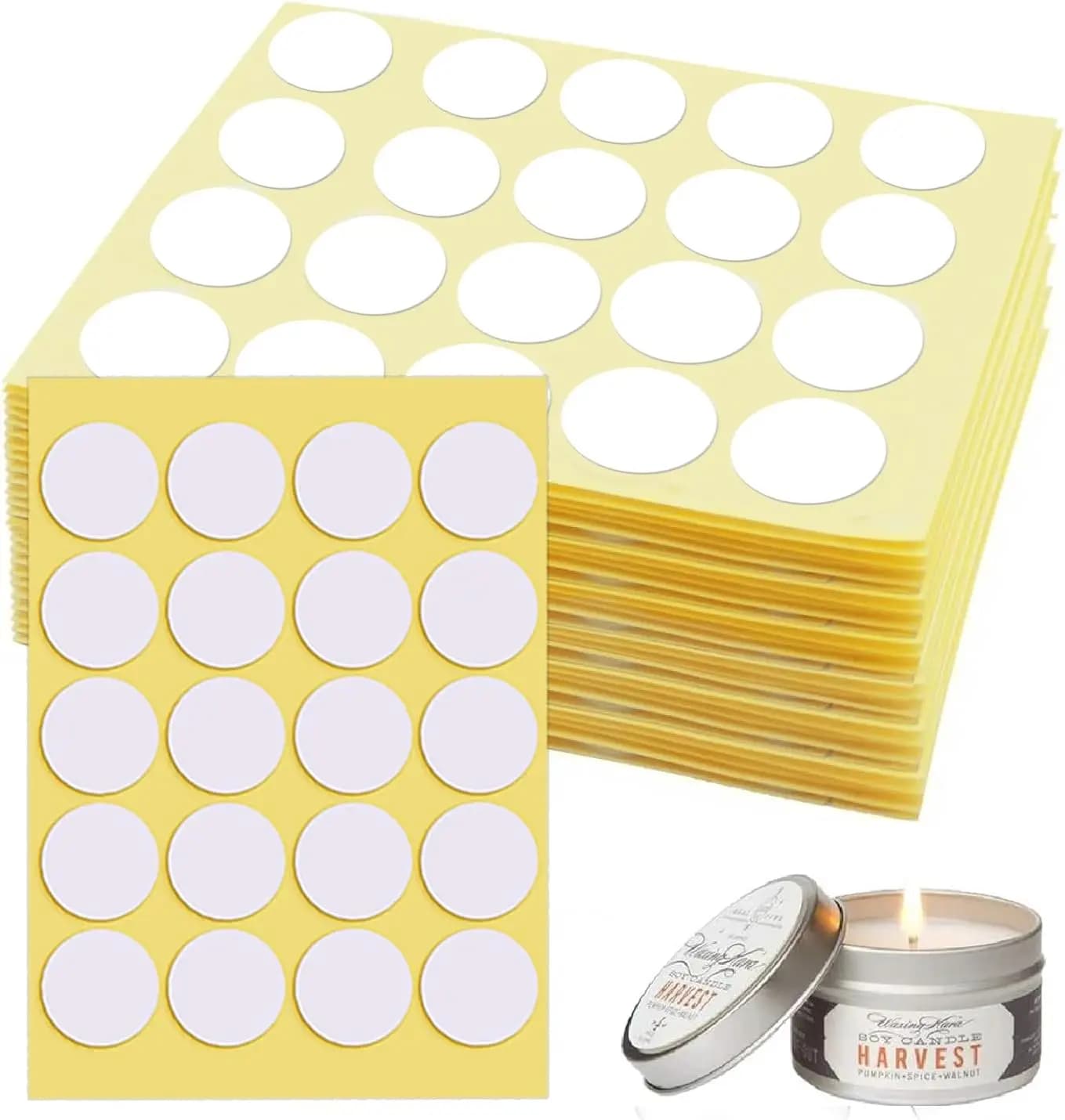 5/10 Fogli di Adesivi per Stoppini di Candele, Resistenti al Calore, Biadesivi, per la Realizzazione di Candele, Adesivi per Stoppini in Cera