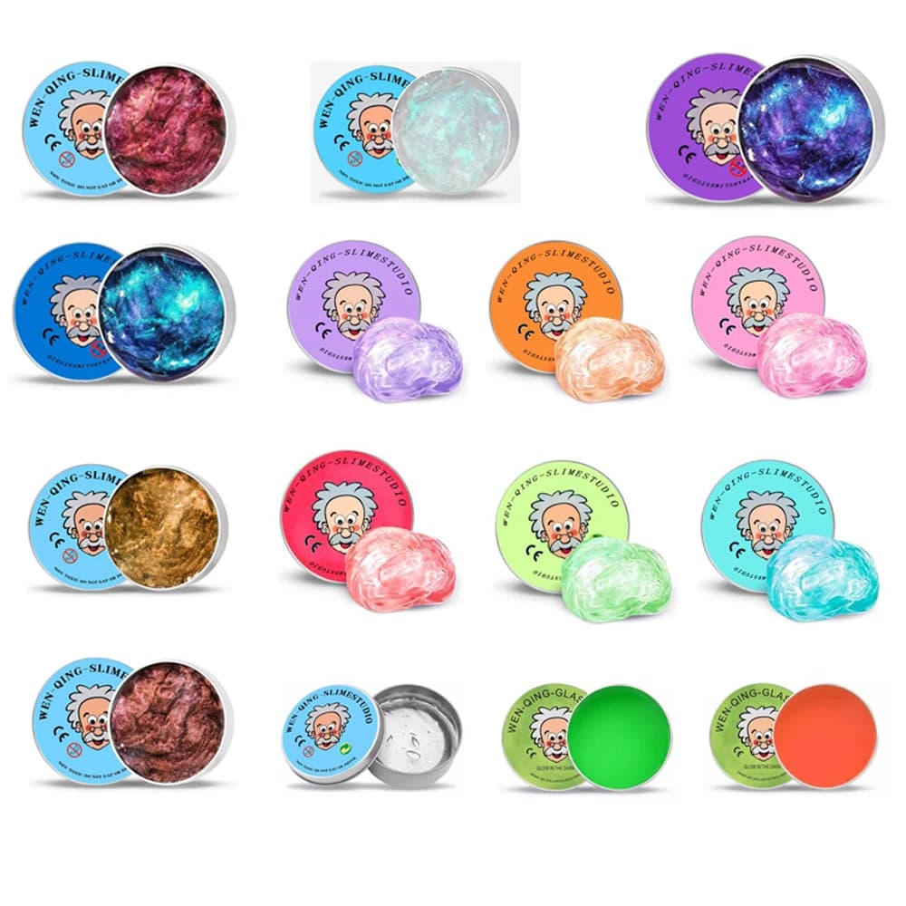 hot Liquid Crystal Reusable Slime Toy Set and Malleable Mass, for Stress Relief, Colorful Clay, Handcrafted DIY Modeling Mass