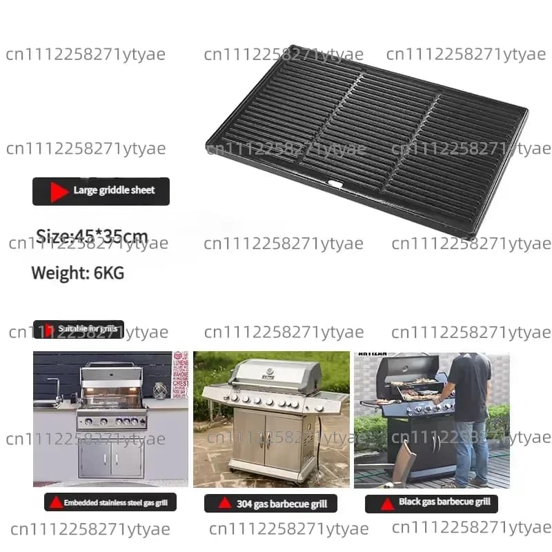 Double-sided Heating Thickened Pure Iron Baking Tray, Cast Iron Frying Pan for Barbecue Accessories