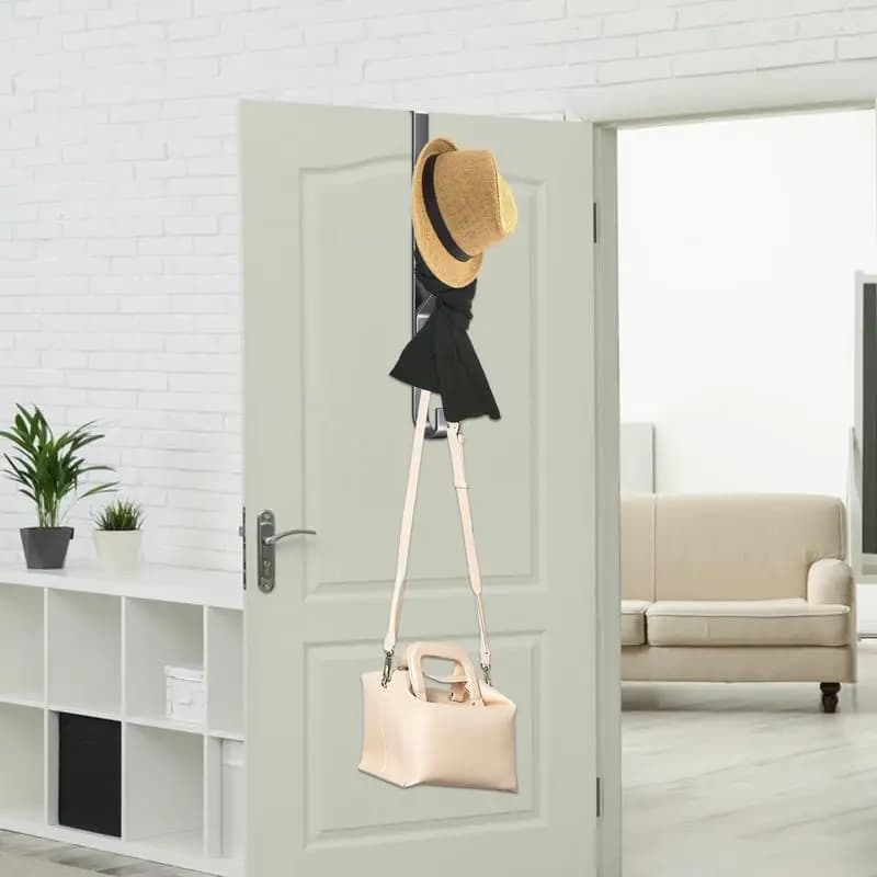 Hooks for the back of the door Above the door Robusti carbon steel hooks Multifunctional coat hanger Salvaspazio Vertical design