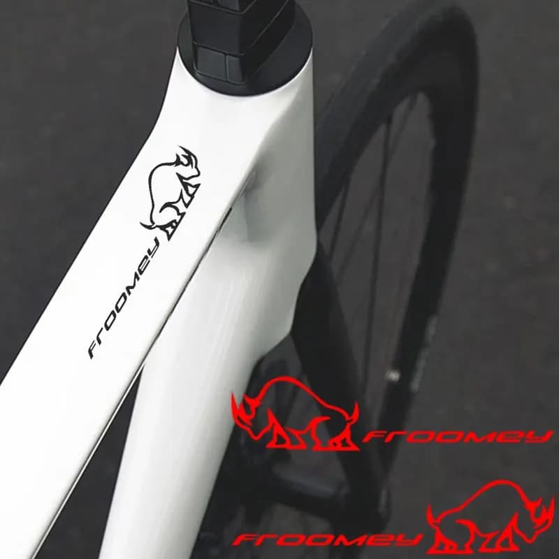 Set di adesivi per bicicletta Rhino da 2 pezzi, adesivo in vinile impermeabile multicolore per telaio di bicicletta, auto, casco per laptop