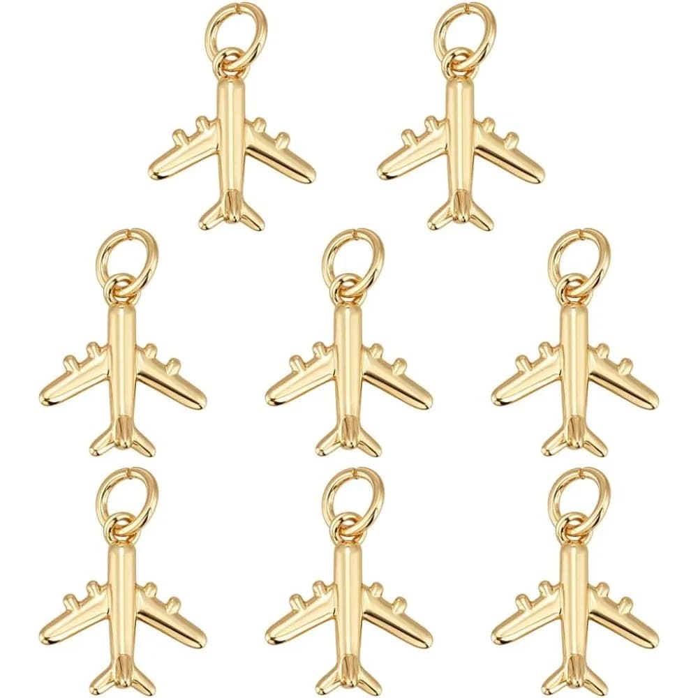 16 ciondoli per aeroplani in ottone, ciondoli per aeroplani, accessori per aerei in metallo per la creazione di gioielli con orecchini fai da te
