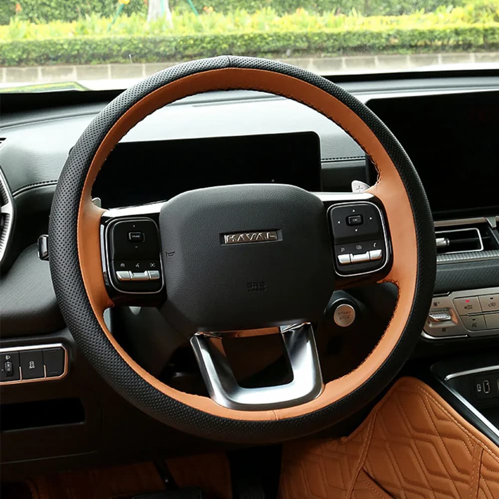 Coprivolante cucito a mano in pelle per GWM Haval H5 2023-2025 Prodotto di modifica interna Traspirante e antiscivolo
