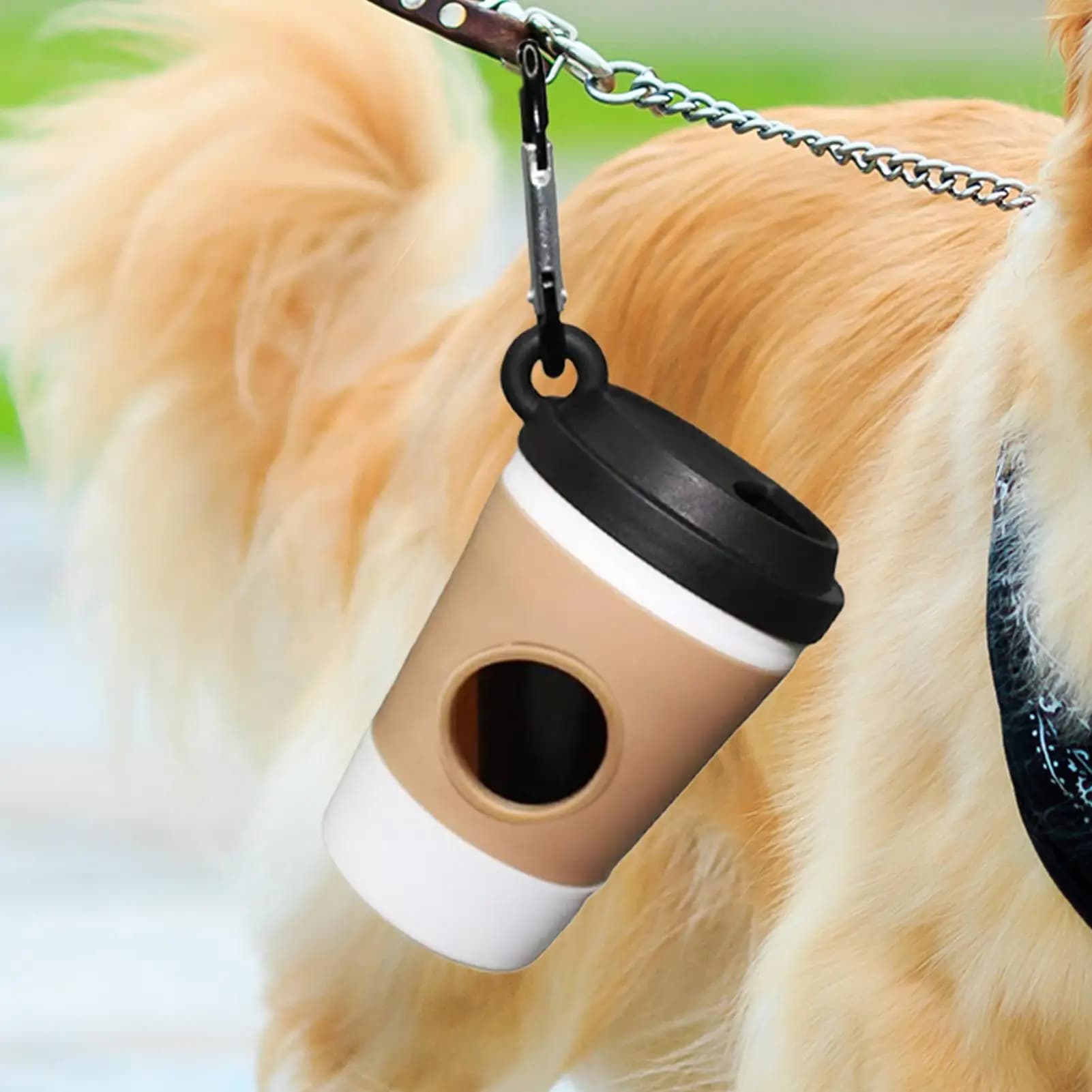 Porta Sacchetti per Cani, Porta Rotoli Sacchetti Igienici per Cani, Organizzatore Portatile per Sacchetti per Escrementi di Animali Domestici con Moschettone per Passeggiate