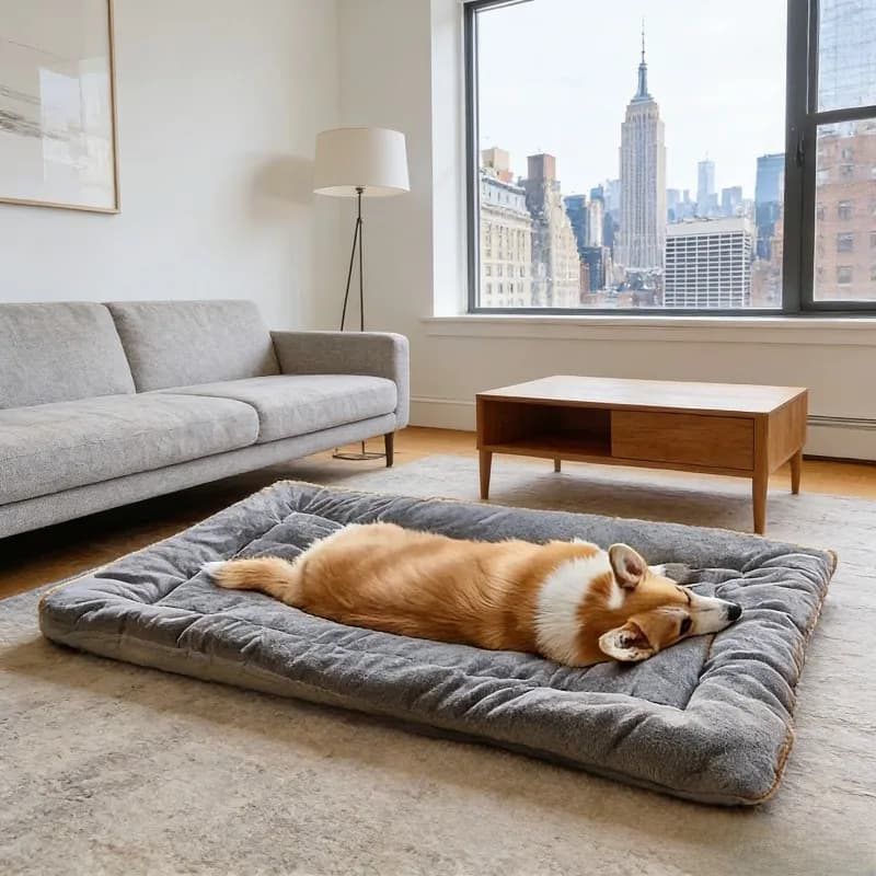 Winter Fleece Thick Dog Bed Mat Soft Comfortable Pad for Large Dogs Crate Hot Sale Warm Pet Bed