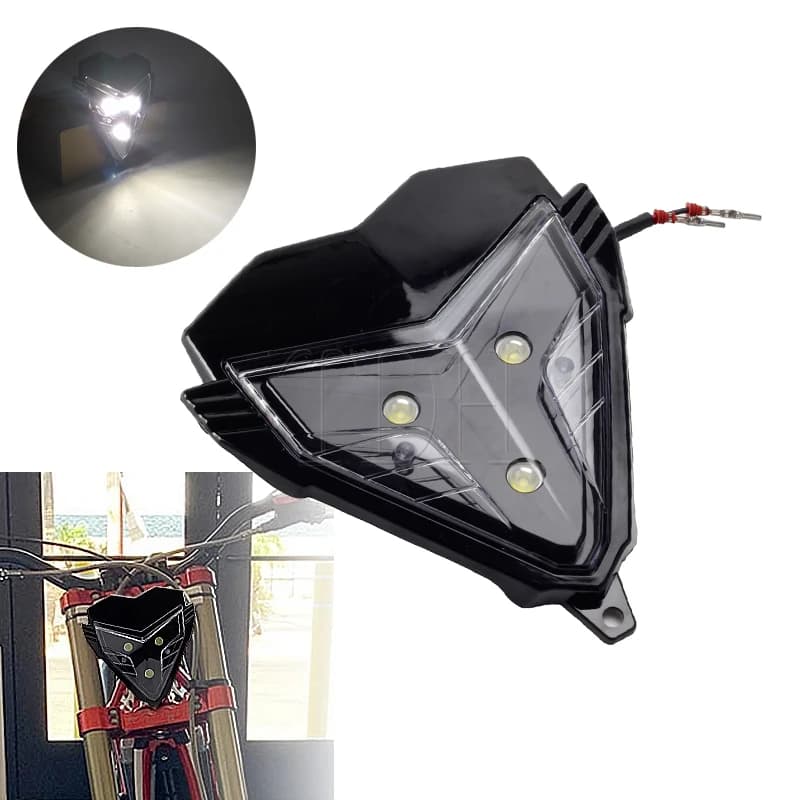 MX Enduro Motocross LED Headlight Mask Cover Gas Light TXT Pro Racing EC 280 125 250 300 Bici Test