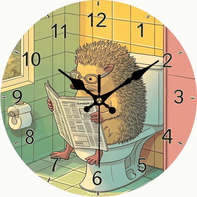 Orologio da Parete in PVC a Forma di Riccio, Design Creativo e Unico, Silenzioso, Rotondo, Decorazione Perfetta per la Casa