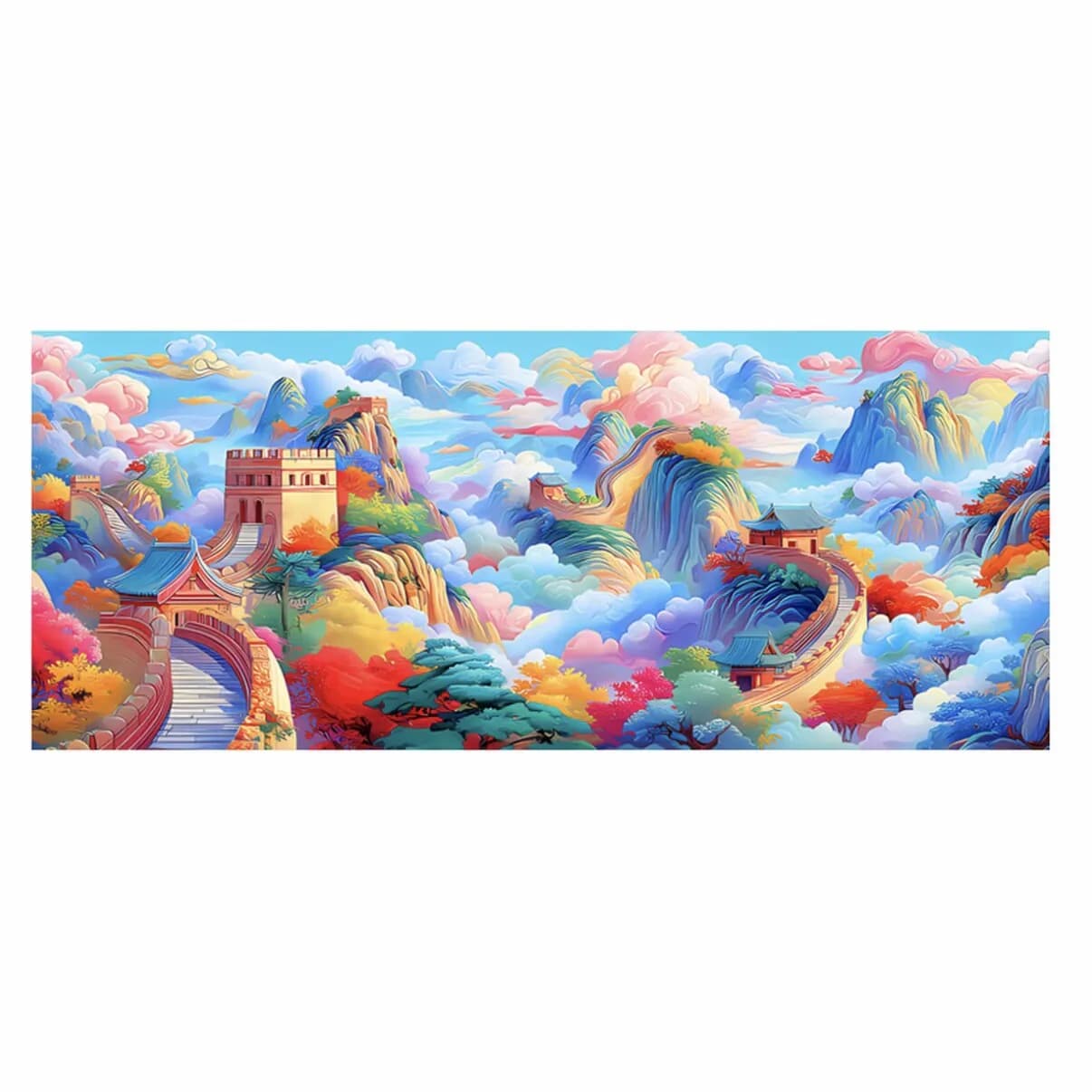 The Great Wall 9CT DIY Chinese Kits Embroidery Pattern Printed Stampe Cross Stitch Cotton-thread 44 Colors