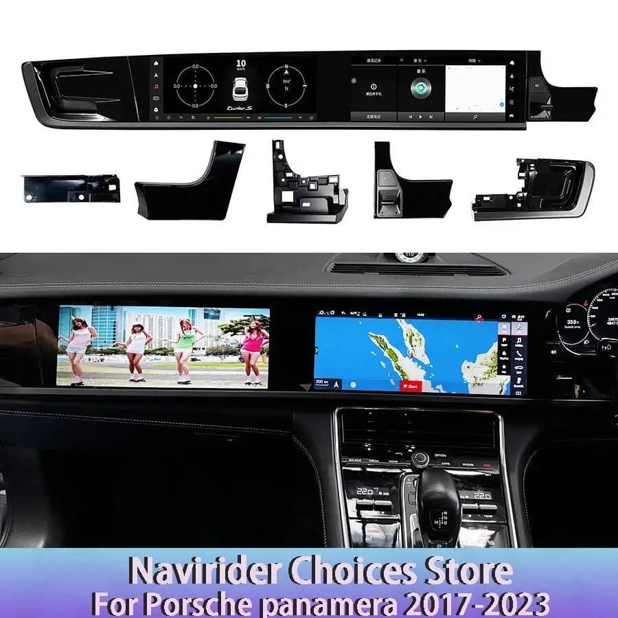 For Porsche Panamera 2017-2023 Interactive Upgraded Display Android 15 RHD Car Radio 12.3+12.3Inch Auto Stereo Video GPS Carplay