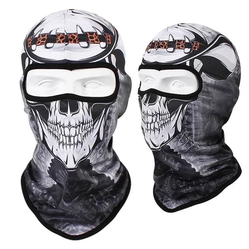 3D Skull Mask Balaclava Cap Breathable Motorcycle Riding Full Face Scarf Outdoor Men Head Cover Cycling Headgear Neck Gaiter Hat