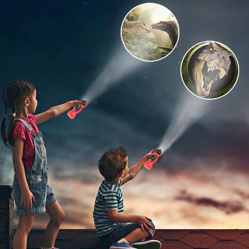 Torcia elettrica Giocattoli per bambini Lampada per proiettore di dinosauro dei cartoni animati Giocattolo per bambini per l'educazione dell'illuminazione precoce