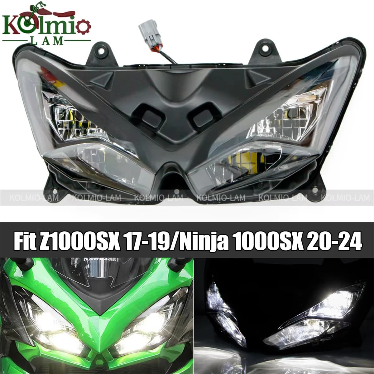 Faro LED per Moto Compatibile con KAWASAKI Z1000SX 2017 2018 2019, Gruppo Faro Anteriore Ninja 1000SX 2020 - 2026 21 22 23