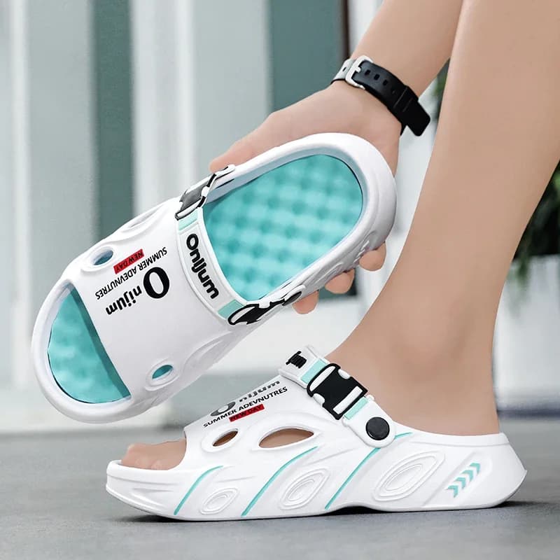 Summer Men's Massage Slippers Indoor Outdoor Sandals Beach Men Casual Shoes Comfortable Slides Flip-flop Men Women Home Slippers