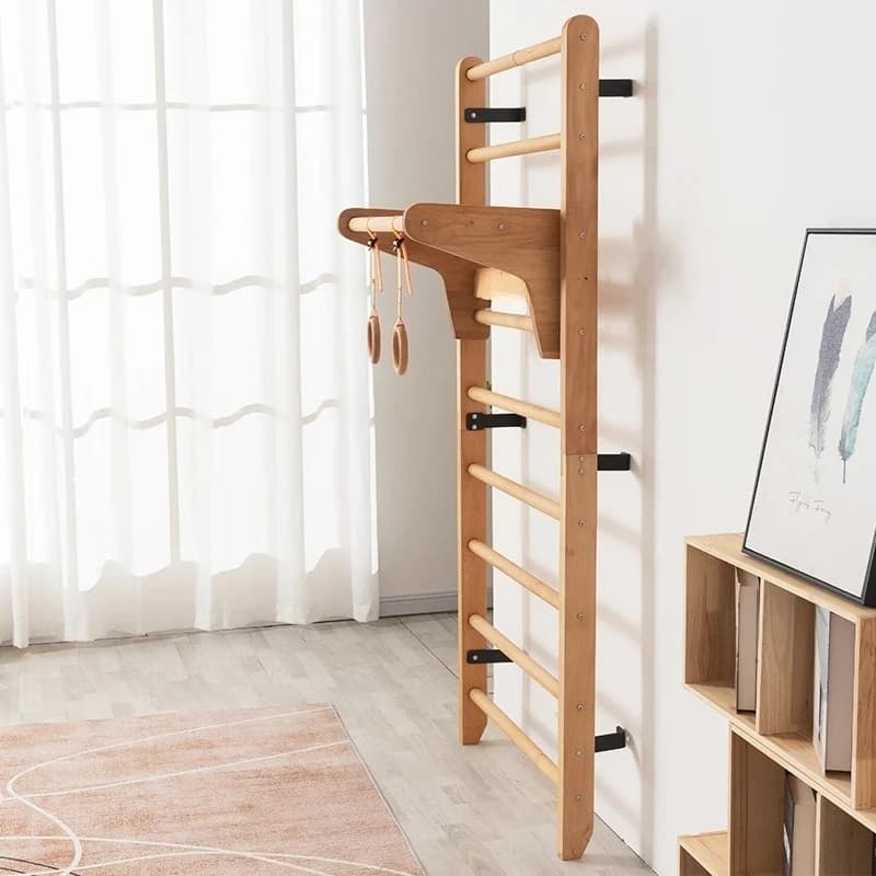 Wooden Ribbed Wood Frame Swedish Wooden Staircase for Interior Wall Bars Rehabilitation training equipment for scoliosis pull-up