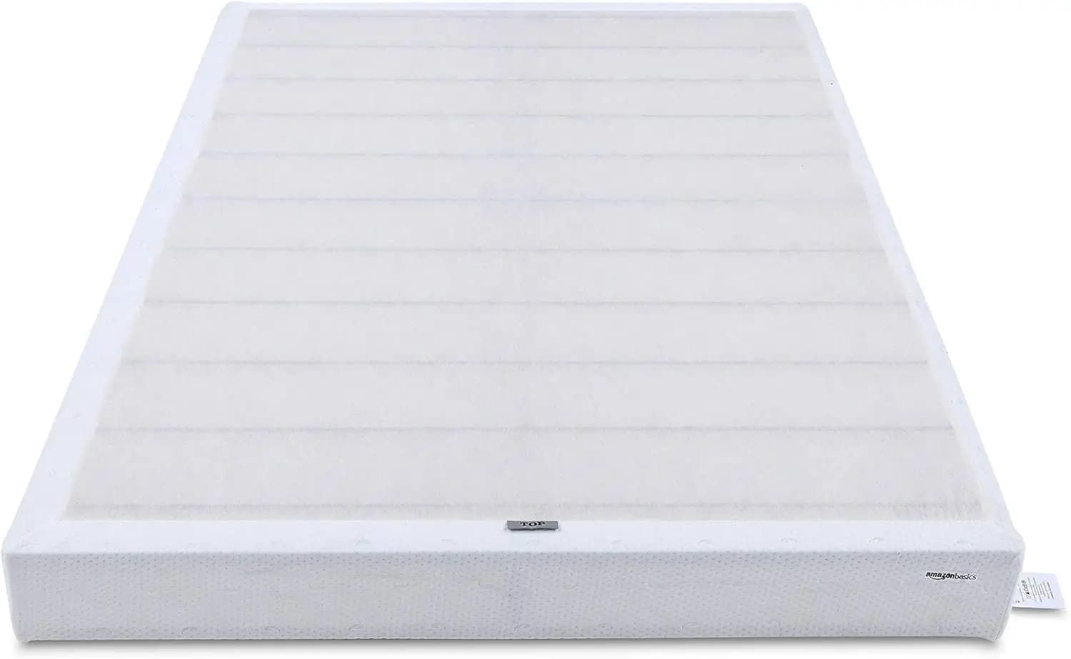 Smart Box spring bed base, 9 inch high mattress base, toolless assembly, Queen size, white