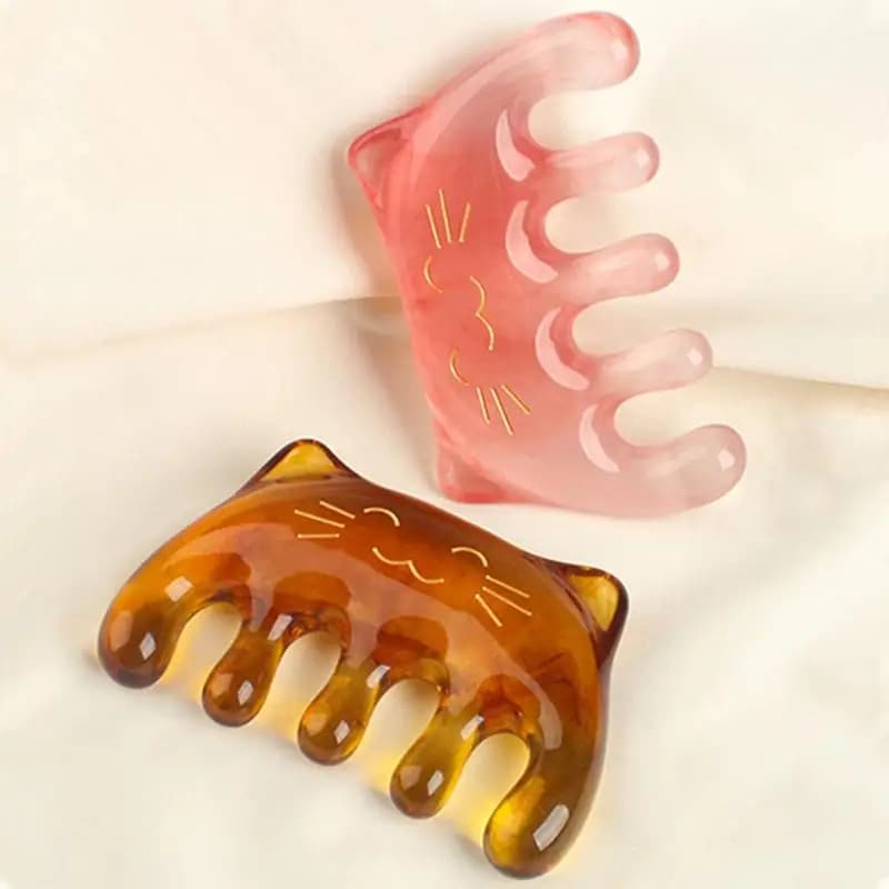 1 Pezzo Pettine a Denti Larghi in Resina per Rassodare la Pelle, Ridurre le Rughe, Massaggio Guasha SPA, Spazzola per Massaggio del Cuoio Capelluto, Pettine Tascabile, Strumento per la Cura di Pelle e Capelli