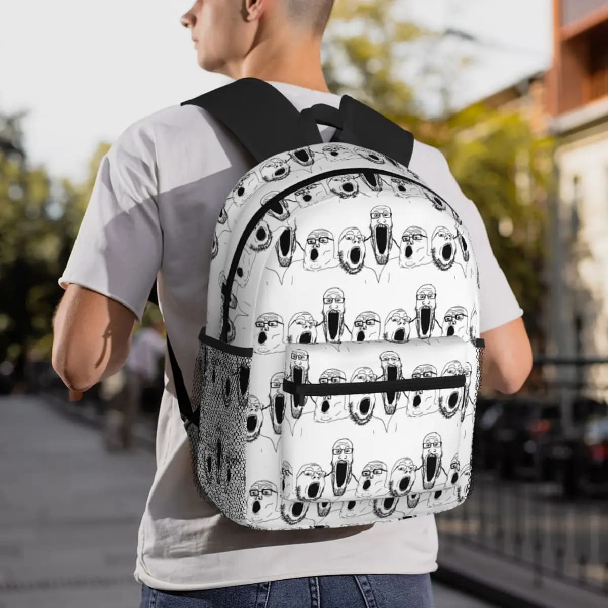 Zaino Soy Reddit 4chan Based And Redpilled Group Wholesome Reddit Soyjak Wojak, Daypack, Borsa per libri per bambini, Borsa scolastica, Borse a tracolla