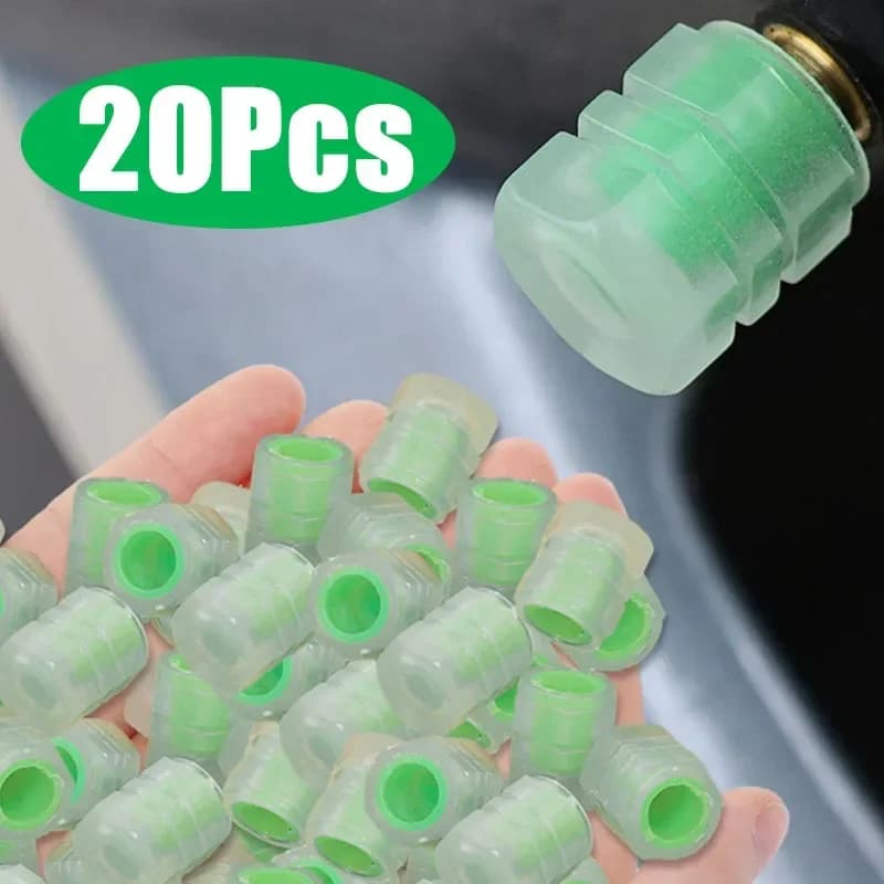 Tappi Valvola Luminosi per Pneumatici Auto e Moto, Decorazione Fluorescente Notturna per Ruote