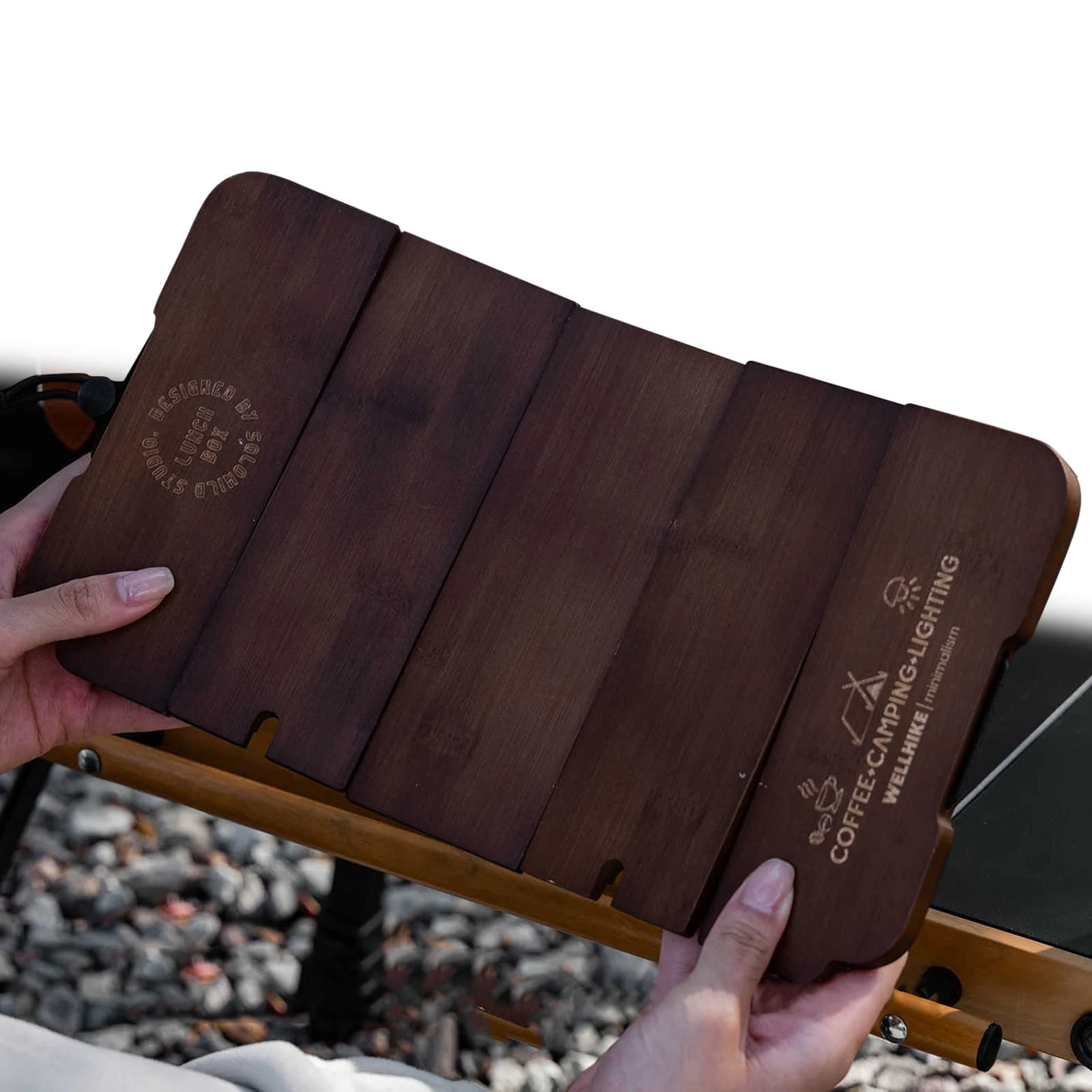 Detachable Top Board for 9.4L Lunch Box Five-Fold Wooden Board Retro Outdoor Camping Picnic Coffee Wooden Box Board Accessories