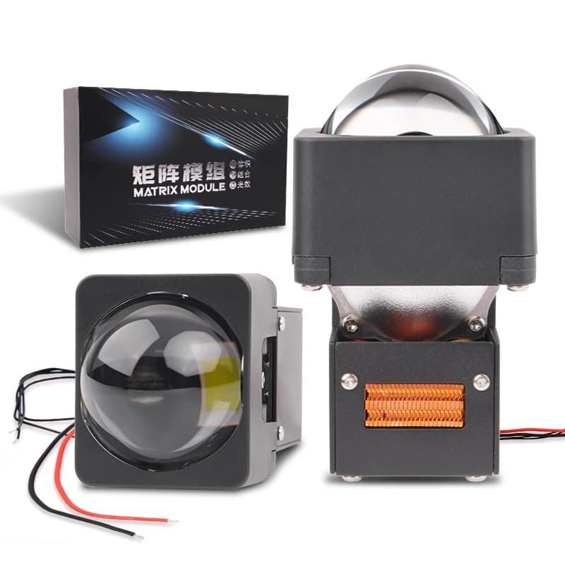 Fari LED automatici Doppia tazza Modulo matrice da 1,5 pollici Lente per proiettore Bi Led Fascio alto e basso Fari laser H4 Mini lente