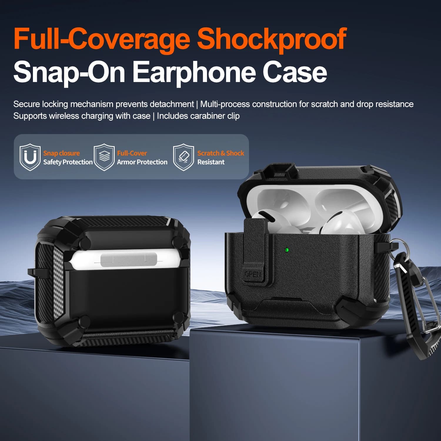 Custodia Protettiva Lusso Sportiva Smerigliata Anti-caduta per AirPods 1 2 3 4 Pro2 Pro3 Bluetooth, Cover Rigida Antiurto per Auricolari Business in PC