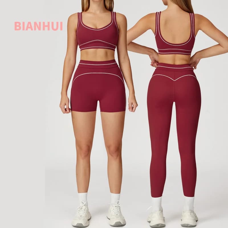 WHY New set of two-pieces Training set with double shoulder strap Women's Sports Fitness Set for Women's Sports Running Clothing
