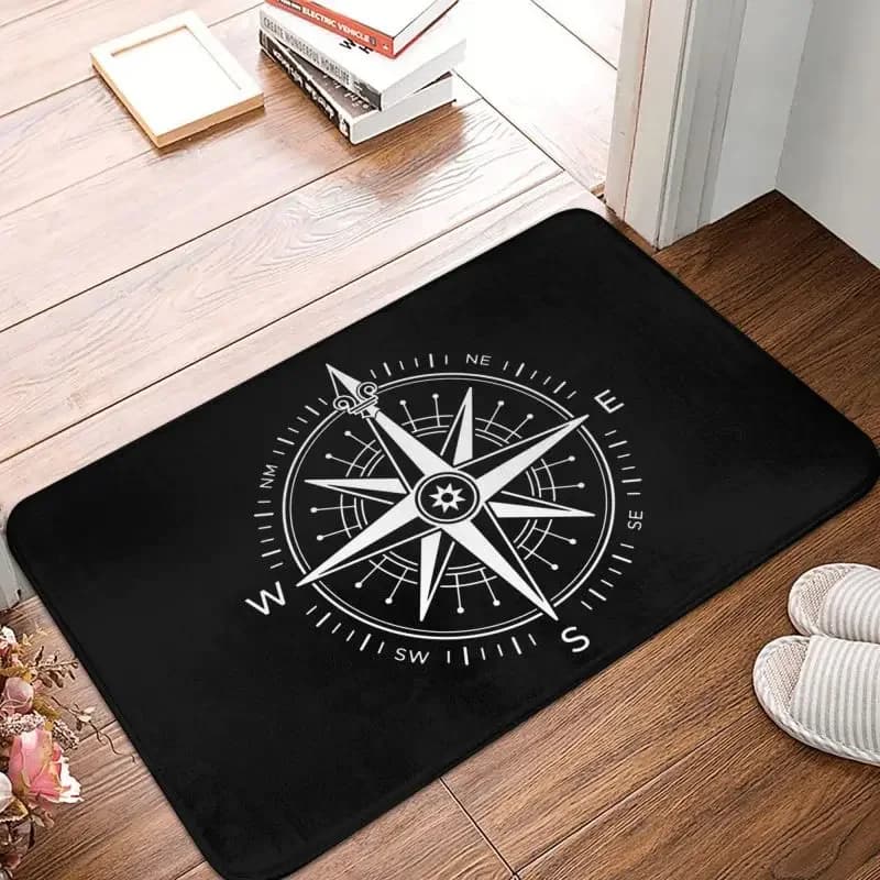Zerbino con bussola nautica vintage personalizzato Tappetini da bagno da cucina per ingresso antiscivolo Capitano Anchor Boat Soggiorno Tappeto Tappetino