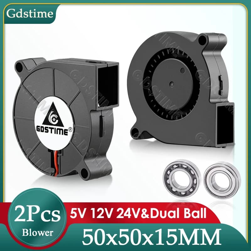 2 pz Gdstime Stampante 3D Ventilatore Ventola 5015 24 V 12 V 5 V Manicotto USB/Sfera Centrifuga DC Raffreddamento Turbo Ventola 50mm x 15mm Ventola di Raffreddamento Radiale