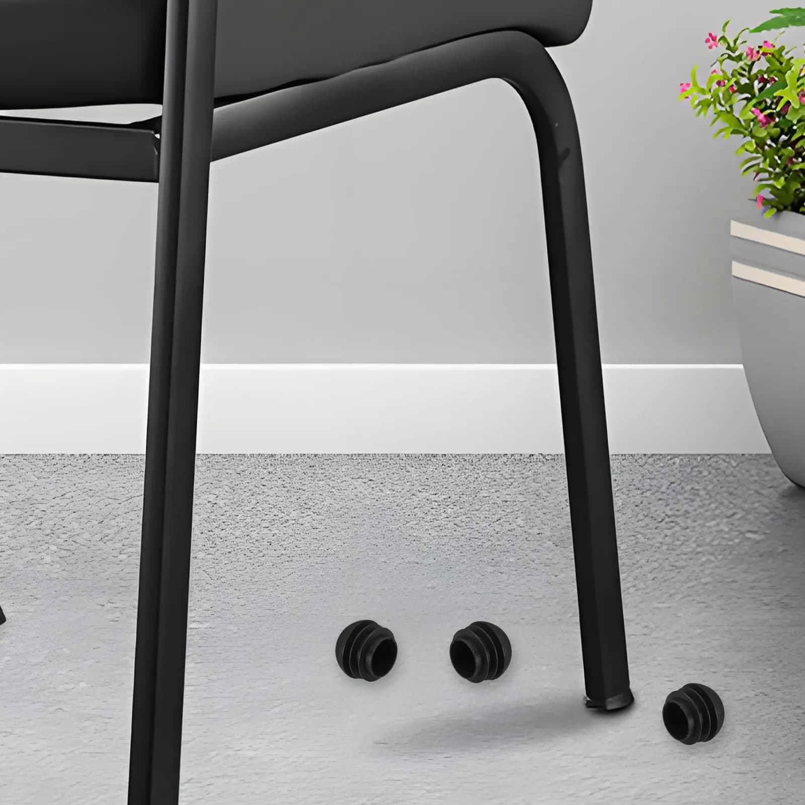 30Pcs Furniture Leg Protector Plastic Tube End Caps 25Mm Black Semi Spherical Chair Feet Cover Insert Sleeve