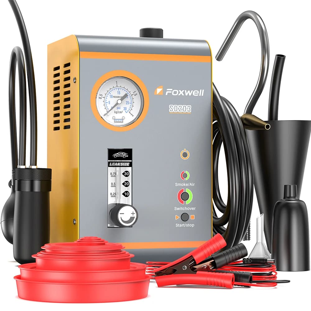 Automotive Smoke Machine 12V EVAP Vacuum Leak Detector FOXWELL SD203 Built-in Air Pump Car Pipe Leakage Diagnostic Tester