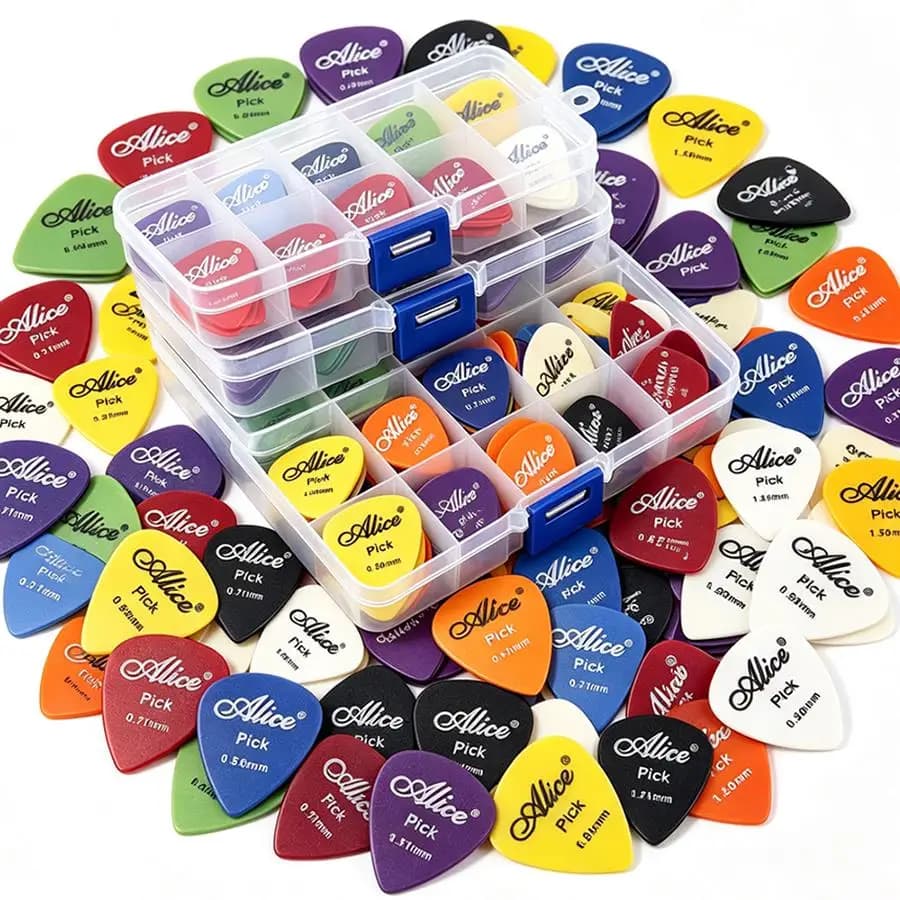 30/50pcs Guitar Picks with One Storage Box, Standard Plectrum String Instrument Accessory for Acoustic Electric Bass Ukulele XJM
