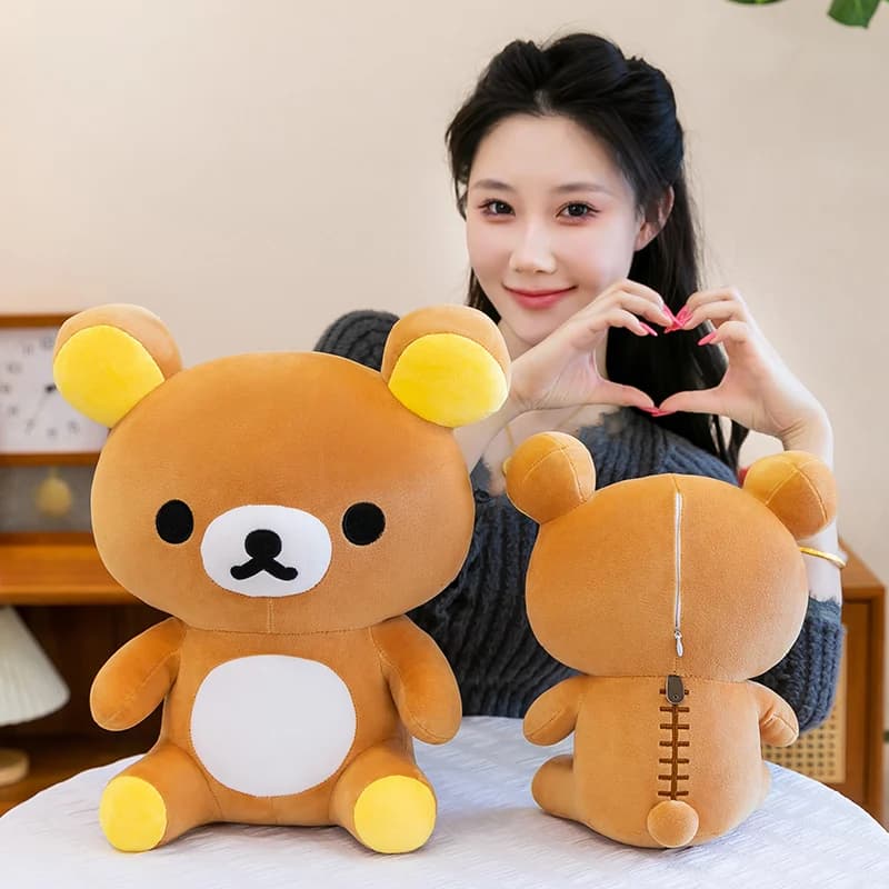 Rilakkuma Plush Toy Soft Fluffy Kawaii Relax Bear Stuffed Anime Cute Plushie Pillow for Girls Birthday Gift Home Decor