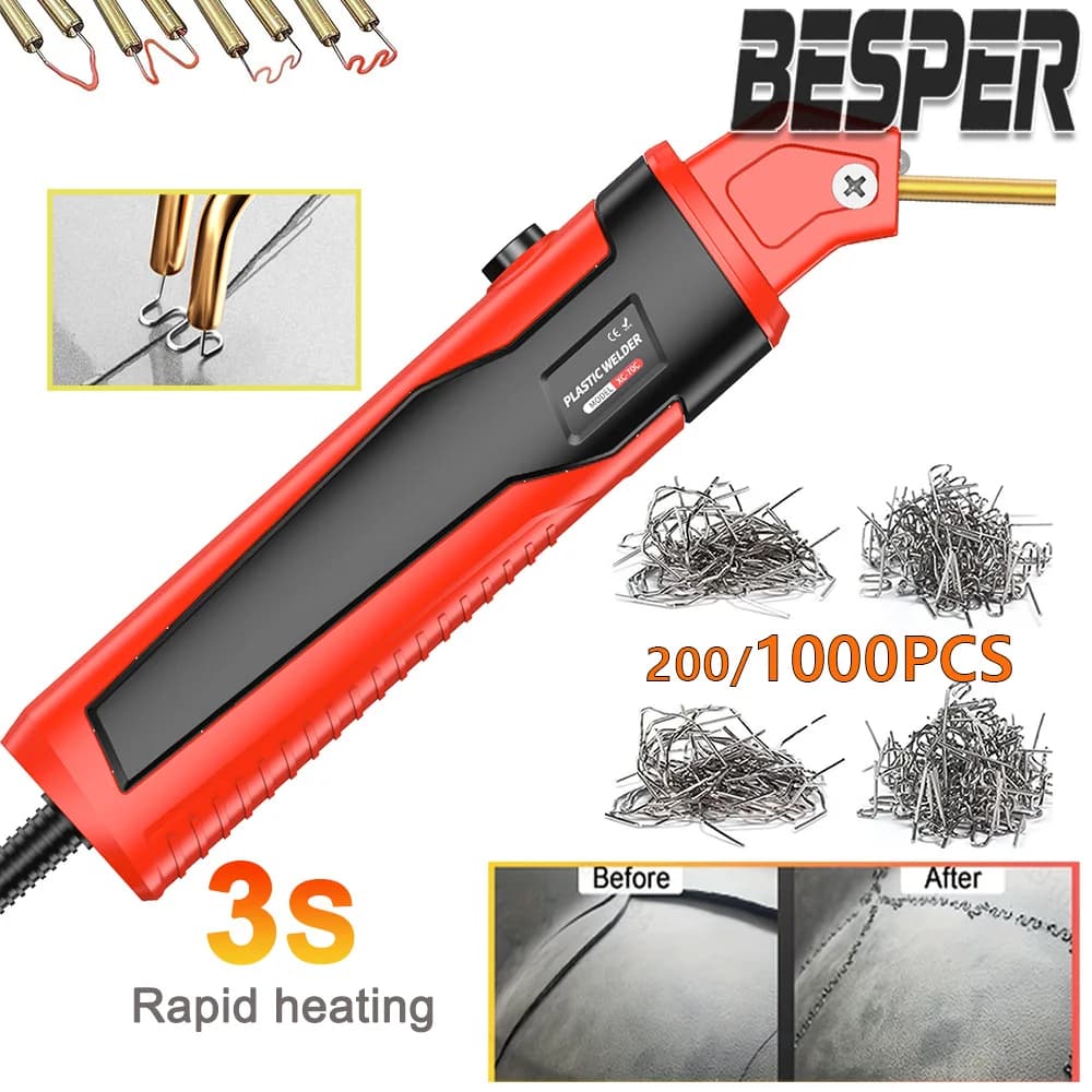 Nuovo Kit Saldatrice per Plastica, Pistola per Riparazione Crepe Paraurti Auto con Graffettatrice a Caldo in Ferro, Serbatoio Gas, Strumenti per Riparazione Plastica
