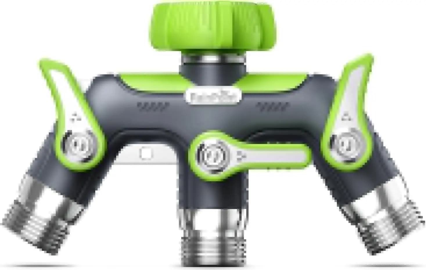 Rubinetto a 3 Vie in Metallo 100% Resistente per Giardino con Maniglia Extra Lunga da 1,9 Pollici e Chiusura Individuale, 3/4