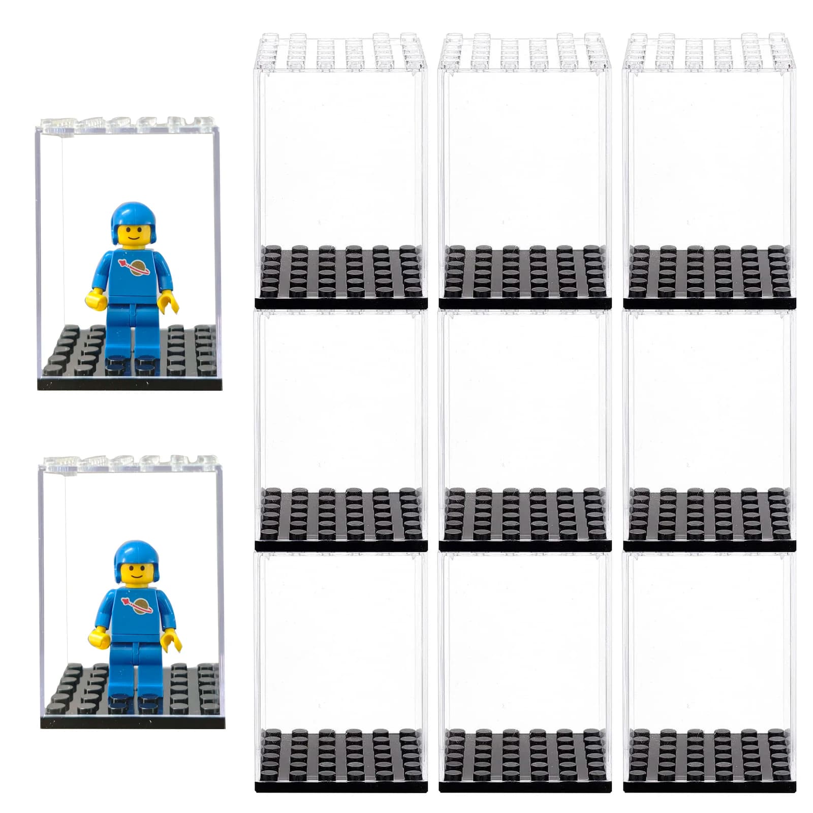 Vetrina per minifigure in acrilico trasparente - Scatola espositiva adatta per minifigure Lego Action Figures Blocks Modello di archiviazione regalo
