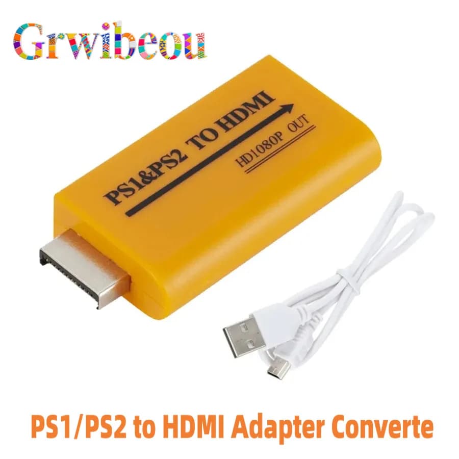 Per PS1/PS2 a HDMI Convertitore adattatore Uscita fino a HD 1080P per monitor Proiettore Converti video/audio Gioco Plug and Play